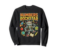 Numbers Rockstar Robot Cute Number Day Times Tables Kids Sweatshirt