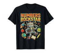 Numbers Rockstar Robot Cute Number Day Times Tables Kids T-Shirt