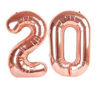 Numbers Rose Gold Balloon 40 Inch, Large Happy 20th Birthday Decorations for Women, Foil Balloon Number for Wedding Marriage Proposa Big Events Family Reunions Party Supplies
