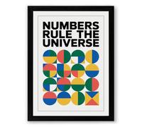 Numbers Rule the Universe Geometric Framed Wall Art Print A3 (42×29.7cm) Black, Wall Decor for Living Room, Bedroom, Office & Home, Ready to Hang, Art Gift