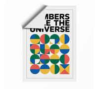 Numbers Rule the Universe Geometric Unframed Wall Art Print A3 (42×29.7cm), Wall Decor for Living Room, Bedroom, Office & Home, Art Gift