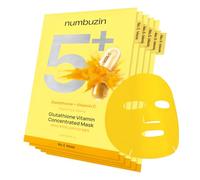 numbuzin Leaf Mask #5 | Vitamin Focus Foil Mask | Glutathione and Vitamin C | Reduces Hyperpigmentation, Improves Skin Complexion | Soft and Non-Irritating | 5 Sheets