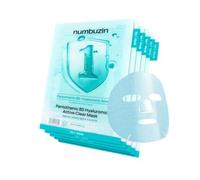 numbuzin No.1 Sheet Mask | Pantothenic B5 Hyaluronic Active Clear Mask | Calming, Soothing, Hydrating | Acne Prone Skin | Controls Excess Oil, Reduces Redness | 5 Sheets