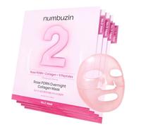 numbuzin No.2 Overnight Face Mask | Rose PDRN Overnight Collagen Mask | Korean Glass Skin Essential | Elasticity, Hydrating, Firming, Enlarged Pores | Collagen, Peptides, PDRN | 37g, 4 sheets