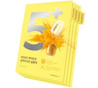 numbuzin No.5 Sheet Mask | Vitamin Spotlight Sheet Mask | Glutathione and Vitamin C | Reduces Hyperpigmentation, Brightens Skin Complexion | Gentle and non-irritating | 4 Sheets