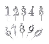 Numeric Candle Holder - Stainless Steel Candlestick | Candle Holders for Parties and Celebrations | for Adults Men Women Boys and Girls at Birthday Parties Weddings and Celebrations