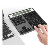 Numeric Keypad Bluetooth Number Pad - with Display Calculator Bluetooth Wireless Numpad Keyboard 2 in 1 Data Entry + Calculation, Slim 34 Keys External Number Keypad for Laptop Macbook Mac Surface PC