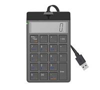 Numeric Keypad Portable Slim Mini USB Full-Size 19 Keys Keyboard With Digital Display Financial Accounting Numeric Pad for Laptop Desktop, PC (Black)
