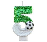 Numerical Candles - Numerical Cake Candles, Cute Sequin Decorated Candles | Adorable Sparkly Cake Toppers with Football Theme and Numbers, Versatile Party Favors for Kids