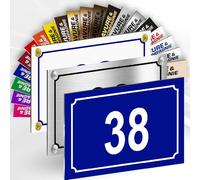 Numéro De Maison Personnalisable - Plaque De Numéro De Rue PVC Extérieur - Numéro Et Texte Gravé - Fixation Adhésif Ou Trous Ou Cache Vis - Couleur Au Choix - 15 x 10 cm