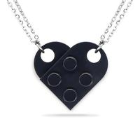 NumeroPhi 2 Genuine Brick Necklaces, Heart Necklaces for Couples, Original Construction Bricks, LoveLego, One Size, Stainless Steel, Not Applicable, Black/White