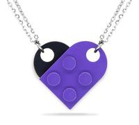 NumeroPhi 2 Necklaces with Genuine Bricks, Heart Pendant, Valentine's Day or Wedding Anniversary Idea