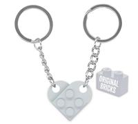 NumeroPhi LegoLove 2 Key Ring with Real Bricks Heart Original Building Blocks Colour to choose
