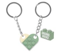 NumeroPhi LegoLove 2 Key Ring with Real Bricks Heart Original Building Blocks Colour to choose