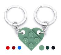 NumeroPhi Partner Heart Keyring 2 Pcs Keychain Gift for Couple Anniversary Best Friend Valentines day