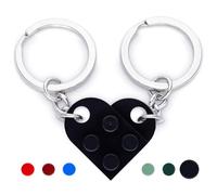 NumeroPhi Partner Heart Keyring 2 Pcs Keychain Gift for Couple Anniversary Best Friend Valentines day