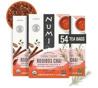 Numi Bio Rooibos Chai Tea Bags, 18 Tea Bags (Pack of 3), Red Tea with Cinnamon, Allspice & Ginger, Caffeine Free