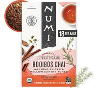Numi Organic Tea Rooibos Chai, Caffeine Free Herbal Teasan, 18 Count non-GMO Tea Bags