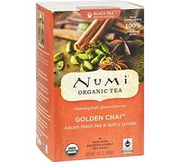 NUMI TEA, Numi Organic Tea Golden Chai, Full Leaf Black Tea, 18 Bags