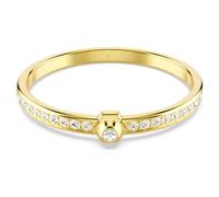 Numina bangle, Round cut, White, 18K gold finish