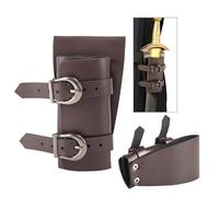 NUMJAW Dagger Holster Adjuatable Costume Sword Frog Medieval Renaissance Dagger Sword Sheath Cosplay Sword Belt Holder (Dark Brown)