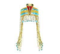 NUMJAW Egyptian Headband for Women Egyptian Costume Accessories Egyptian Headpiece Crown Snake Beaded Headband Egyptian Costume Accessory Beaded Headdress Cosplay Party Supply, Multicolor, One Size