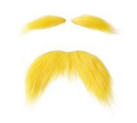 NUMJAW Mustache Yellow Mustache Costume Mustache Eyebrows The Yellow Monster Costume Fake Mustache Eyebrows Cosplay Costume Accessories Funny Party Favors Men Women Book Week Costume Accessories,