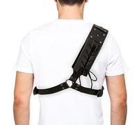 NUMJAW Unisex Black Leather Sword Holster, Ambidextrous, One Size, Black-Drawstring, Perfect for Warrior Knight Vikings SCA LARP, Medieval Viking Belt with Adjustable Shoulder Strap