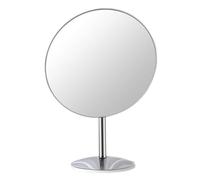 Numjeg 360°Rotation Countertop Vanity Mirrors Folding Portable Desk Vanity Mirror Silver Frameless Metal Counter Round Mirror Table Top Bedroom Makeup Mirror Bathroom