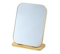 Numjeg Countertop Vanity Mirror Rectangular Gold Tabletop Makeup Mirror Desktop Foldable Dormitory Home Bedroom Makeup Mirror Tabletop Mirrors for Vanity Dresser, Bathroom