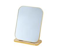 Numjeg Countertop Vanity Mirror Rectangular Gold Tabletop Small Makeup Mirror Desktop Foldable Dormitory Home Bedroom Makeup Mirror Tabletop Mirrors for Vanity Dresser, Bathroom,Desk