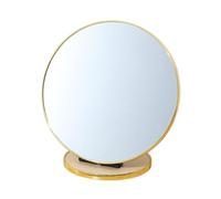 Numjeg Countertop Vanity Mirror Round Gold Tabletop Small Makeup Mirror Desktop Foldable Dormitory Home Bedroom Makeup Mirror Tabletop Mirrors for Vanity Dresser, Bathroom