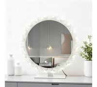 Numjeg Countertop Vanity Mirror Round Tabletop Makeup Mirror Desktop Dormitory Home Bedroom Acrylic Sunflower LED Makeup Mirrors for Vanity Dresser, Bathroom(Desktop Mirrors-53CM)