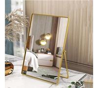 Numjeg Desktop Vanity Makeup Mirror Portable Standing Mirror with Metal Stand 90°Adjustable Rectangular Desk Table Mirrors Good for Bedroom Living Room Shower Room Office