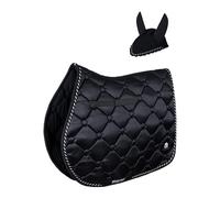 Numnah Big Check Diamond Cut / Horse Pad / Horse Saddle Pad (Black, Full)