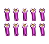 NUMNBE 10pcs Link Rod End Joint - Durable Aluminum M3 Ball Heads for AXIAL SCX10 1/10 RC Cars, High Strength and Easy Install for Enhanced Performance (Purple)