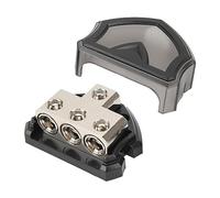 NUMNBE 3 Way Power Distribution Block, 1x 0 / 4GA In 3x 0 / 4GA Out, Alloy Construction, Power Ground Distribution for Car Boat RV Yacht - Safe Reliable Connection, Space Saving Design