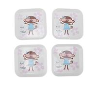 NUMNBE 4pcs Fruit Snack Plate Multifunctional Dessert Dishes for Home School Restaurant Storage Tray Spit Bone Tray (Monkey)