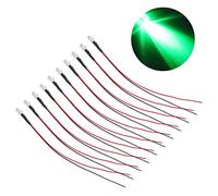 NUMNBE 5mm Lights Emitting Diodes 10pcs, Prewired Red LED Light Diodes 5-12V for Decoration - Long Service Life, Easy Installation, Versatile Use for DIY and Electronics (Green Light)
