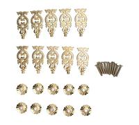 NUMNBE Antique Drawer Handle 10 Sets, Thickened Brass Double Dragon Pulls, 4.5cm Pendant for Cabinets and Drawers - Vintage Style, Durable Material, Easy Replacement for Home Decor
