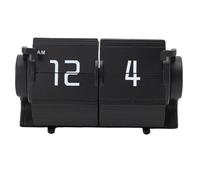 NUMNBE Automatic Flip Calendar Clock Mini Retro Mechanical Digital Desk Alarm Clock for Living Room Study Room Office 12 Hours Format (Black)