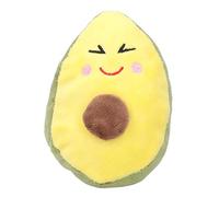 NUMNBE Avocado Shape Pet Chew Toy Plush Dog Teething Toy Sound Small Dogs Attract Dog Attention Reduce Bite Damage Clean Teeth Soft Interactive Portable Light