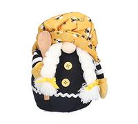NUMNBE Bee Pattern Gnome Doll, Faceless Plush Decor, 7.1x5.9 Inch Soft Cloth Dwarf Ornament - Durable Fabric, for Home, Living Room, Desktop, Bookshelf (Braid)