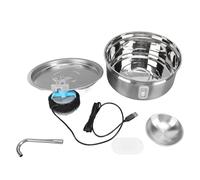 NUMNBE Cat Stainless Steel Water Fountain 3.2L Automatic Pet Drinking Dispenser Quiet Dog Waterer with Window