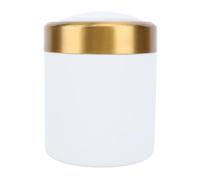 NUMNBE Desktop Trash Can, Small Stainless Steel Waste Basket with Lid, Black - Compact Design, Rustproof Material, Ideal for Kitchen and Office (Blanco)