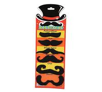 NUMNBE Fake Black Mustache - 6pcs Artificial Beard for Halloween Party Cosplay, Comfortable Wear for Costumes, Easy Adhesive for All Ages