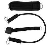 NUMNBE Fitness Ankle Strap Set with Double Metal D Rings, Adjustable Black Straps for Leg, Butt, and Core Exercise - Durable Latex Bands, Breathable Mesh, Home Workout Essential (Black)