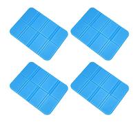NUMNBE Outdoor Folding Cushion XPE Moisture Proof Mat 4PCS Blue Green Degradable Portable Picnic Pad - Lightweight Waterproof, Elastic Foam, Ideal for Travel Camping (Blue)