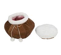 NUMNBE Pet Fish Basket Shape Sleeping Bed, Collapsible Soft Warm Resting Bed for Pets, 18.9x18.9x12.6 Inch - Dual Use Upright or Folded, Comfortable Cozy Sleep, Stylish Durable Design (Coffee)