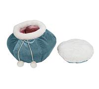 NUMNBE Pet Fish Basket Shape Sleeping Bed, Collapsible Soft Warm Resting Bed for Pets, 18.9x18.9x12.6 Inch - Dual Use Upright or Folded, Comfortable Cozy Sleep, Stylish Durable Design (Blue)